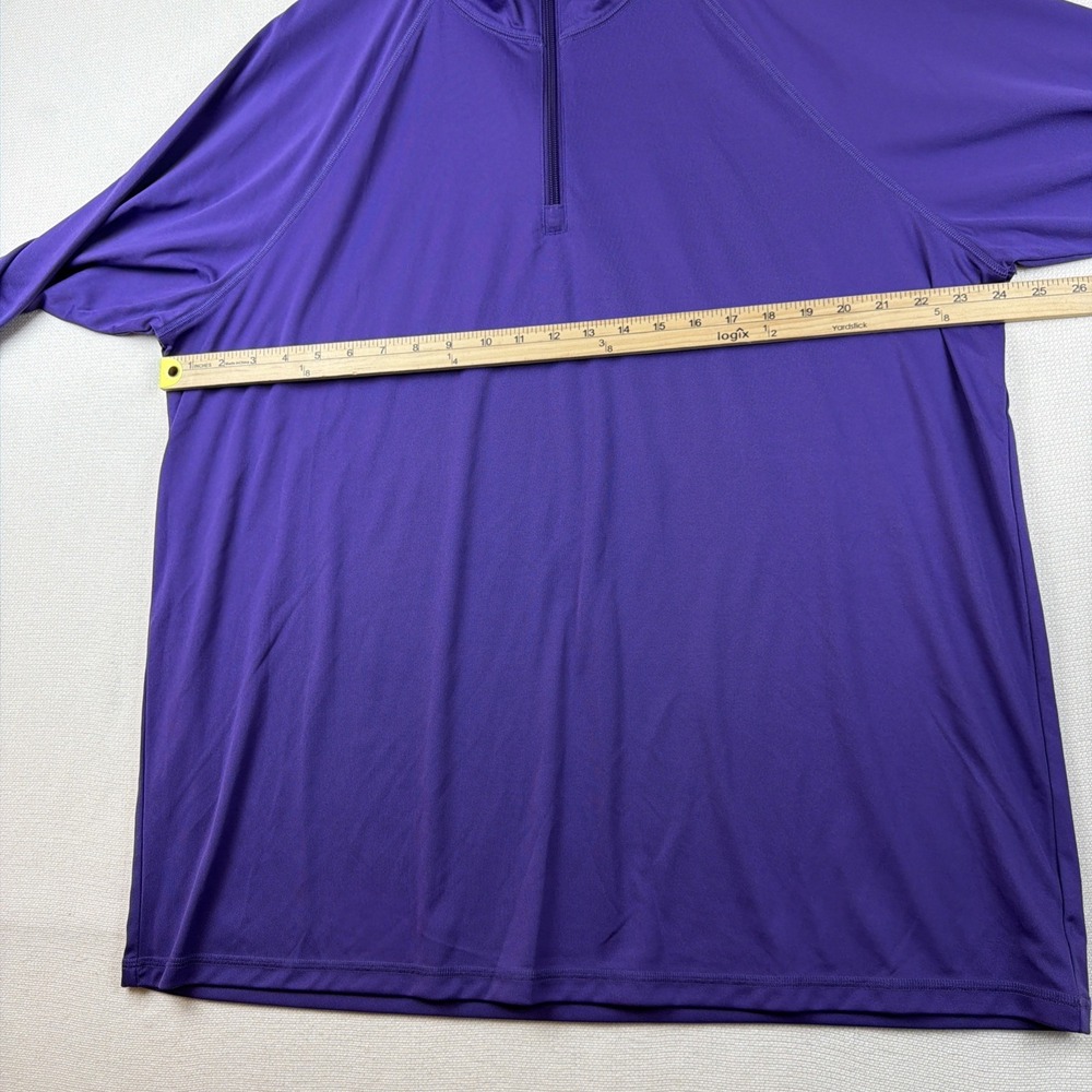 Alo Pullover Quarter Zip Mens Training Shirt 2XL Purple Activewear Mock Neck EUC - Picture 4 of 13